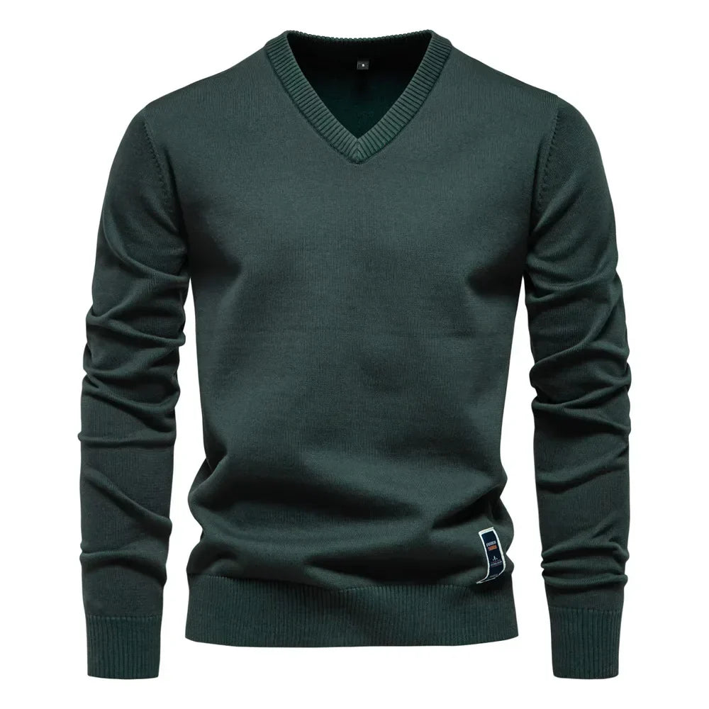 Joan | Jersey de Algodón para Hombre con Cuello de Pico