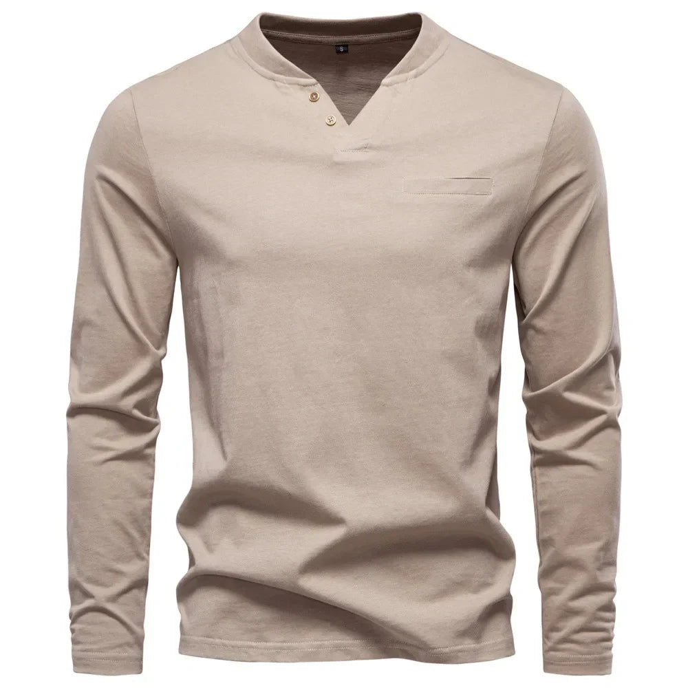 Enrique | Camiseta Henley de Manga Larga