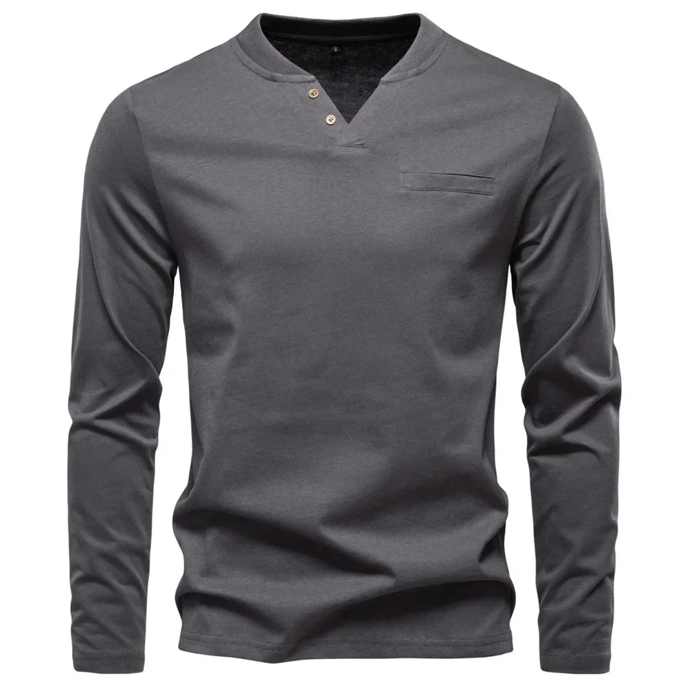 Enrique | Camiseta Henley de Manga Larga