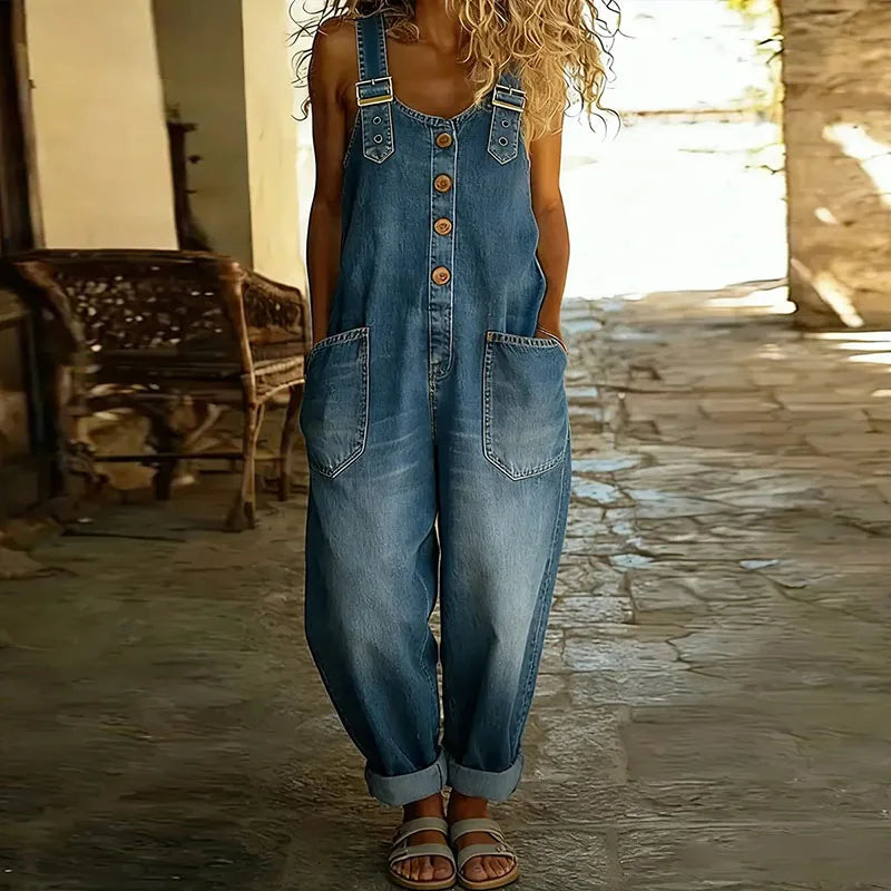 Maite | Peto Vaquero Vintage de Algodón Suave con Tirantes Ajustables
