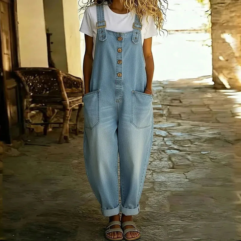 Maite | Peto Vaquero Vintage de Algodón Suave con Tirantes Ajustables