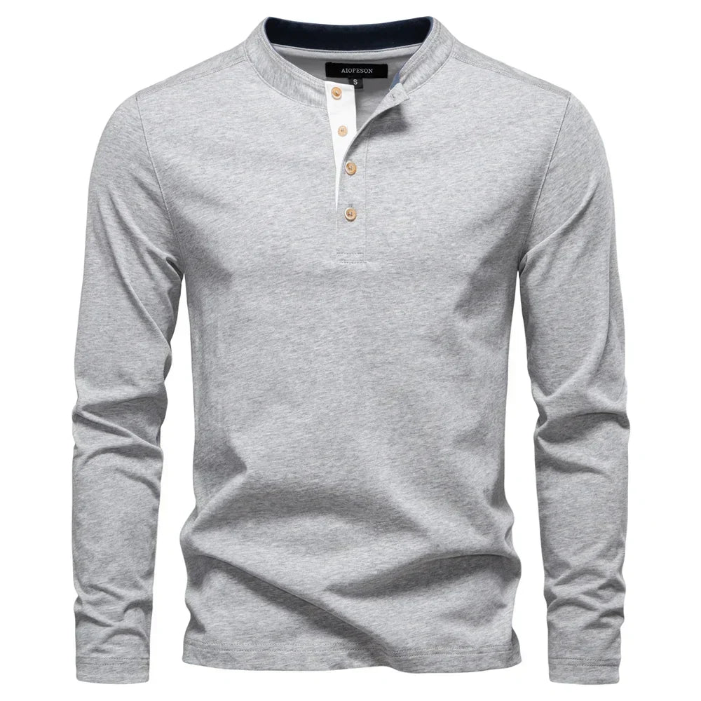 Jonás | Camisa Henley de Manga Larga para Hombre