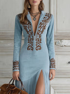 Rosalía | Vestido Western de Antelina con Flecos