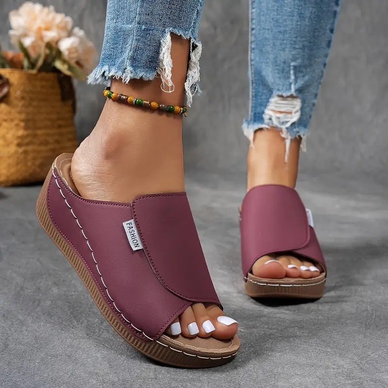 Celia | Sandalias de Cuña con Puntera Abierta