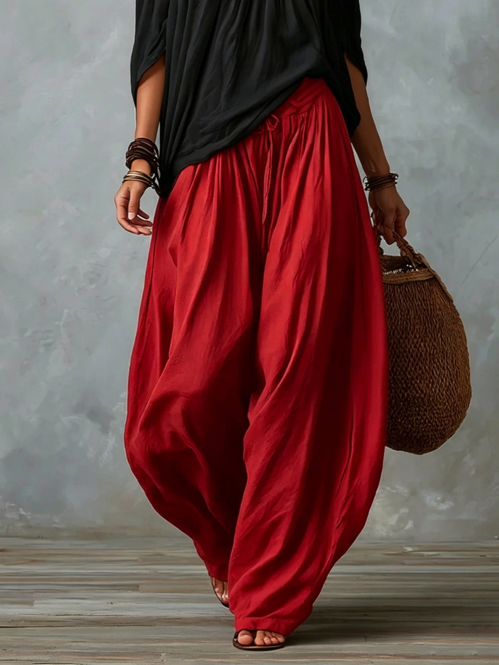 Luisa | Conjunto de Top con Hombros Descubiertos y Pantalón Ancho
