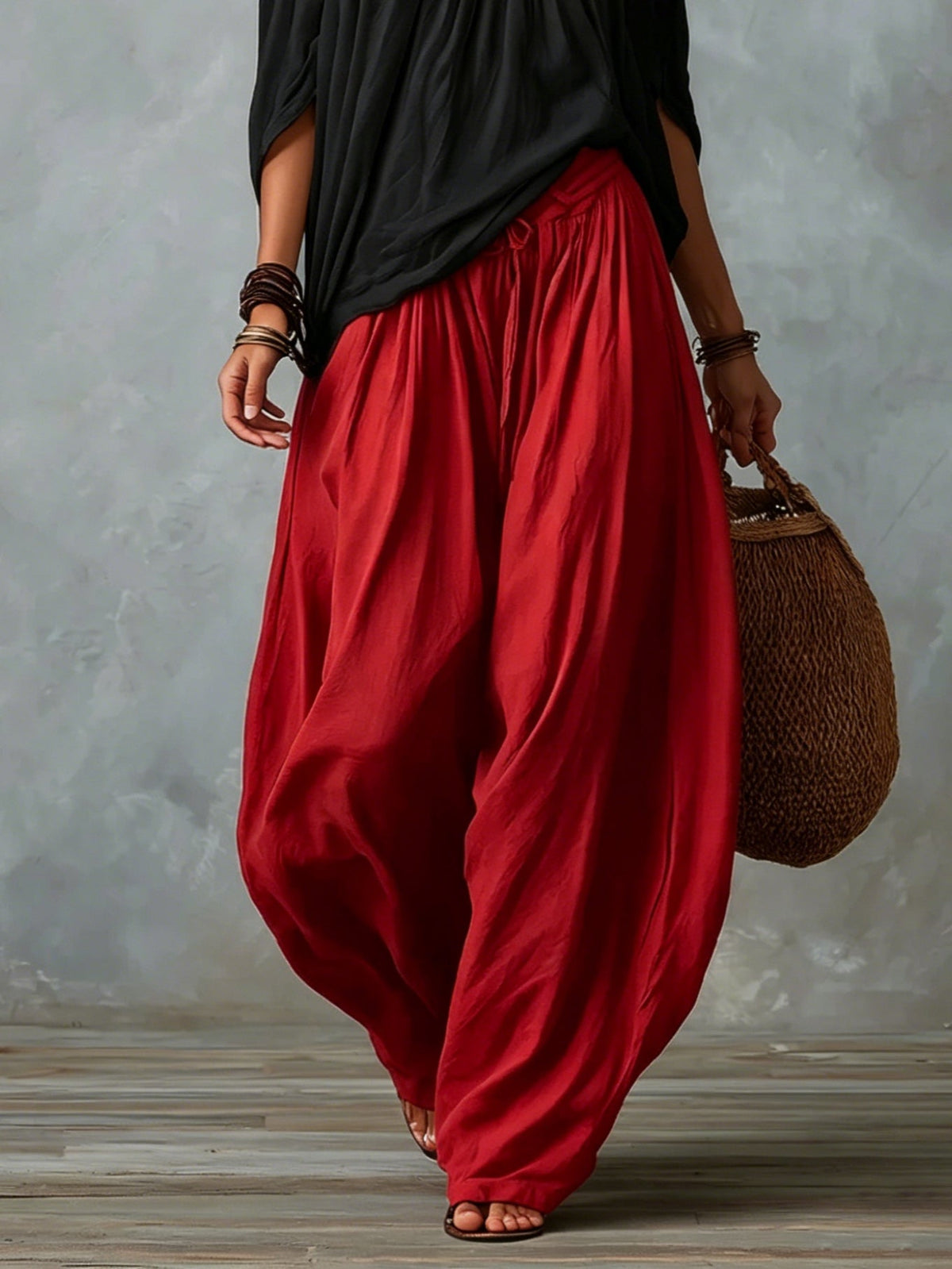 Luisa | Conjunto de Top con Hombros Descubiertos y Pantalón Ancho