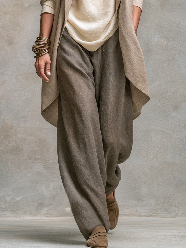 Laura | Conjunto de Tres Piezas con Chaqueta Larga, Top y Pantalón Ancho