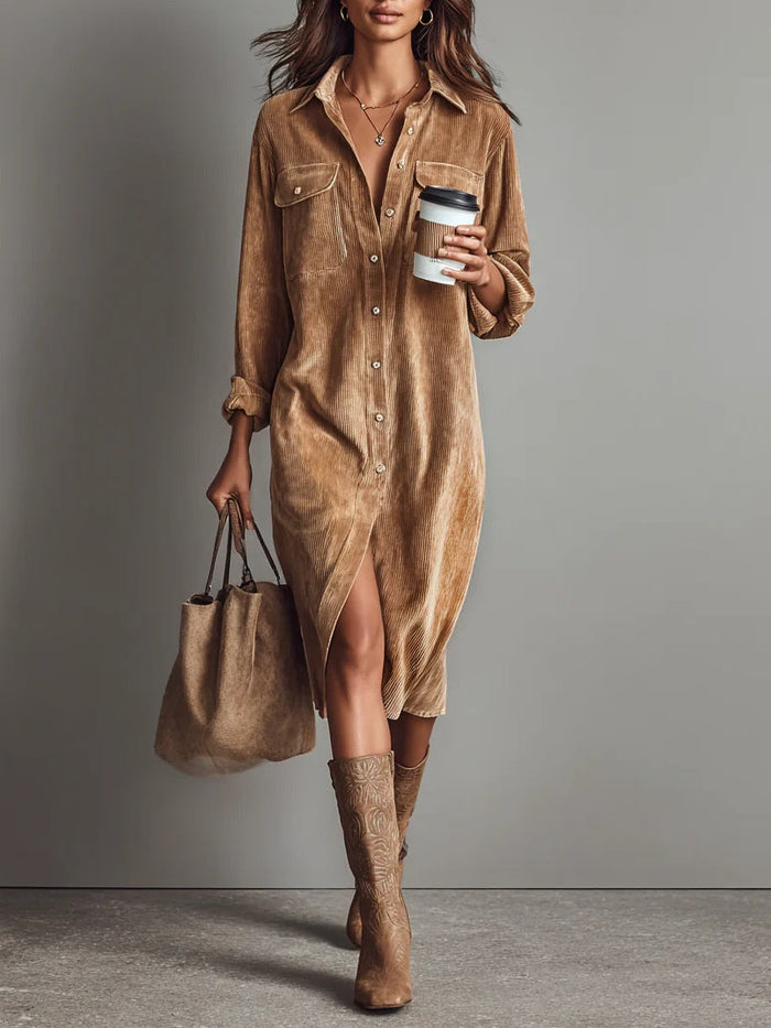 Rosaria | Vestido Midi Holgado con Bolsillos