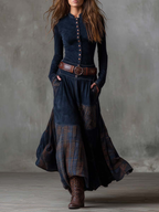 Livia | Vestido Largo Efecto Ante con Cinturón