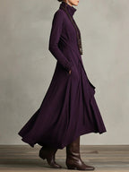 Irene | Vestido Plisado Asimétrico de Cuello Alto