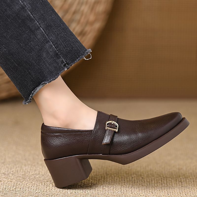 Celina | Zapatos de Tacón Ancho de Piel