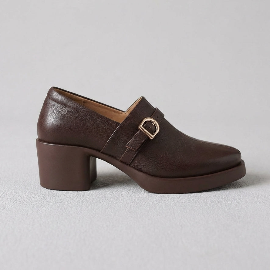 Celina | Zapatos de Tacón Ancho de Piel