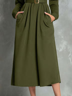 Olga | Vestido Evasé Verde Oliva