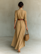 Alina | Vestido Largo Camisero con Cinturón