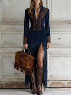Rosalía | Vestido Western de Antelina con Flecos
