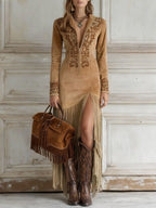 Rosalía | Vestido Western de Antelina con Flecos