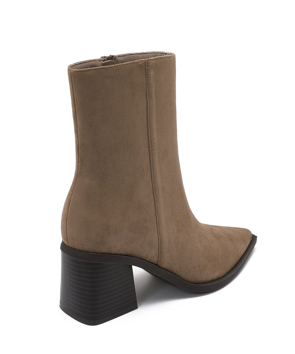 Nela | Botines de Tacón Medio Topo