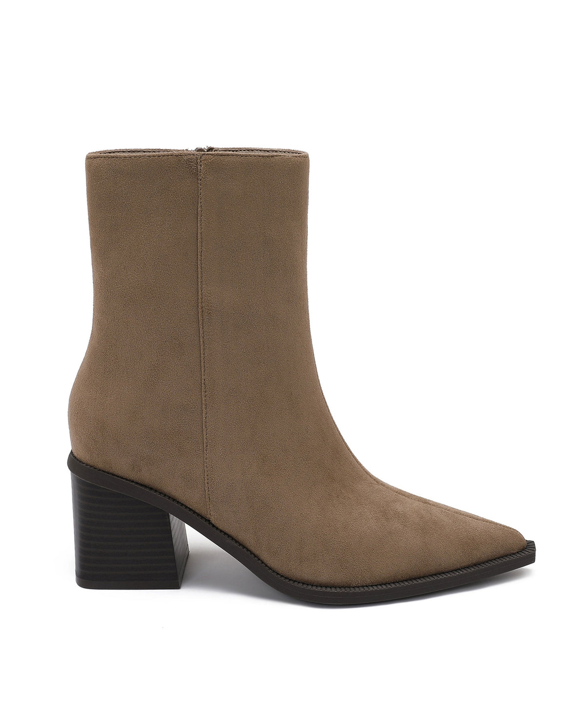 Nela | Botines de Tacón Medio Topo
