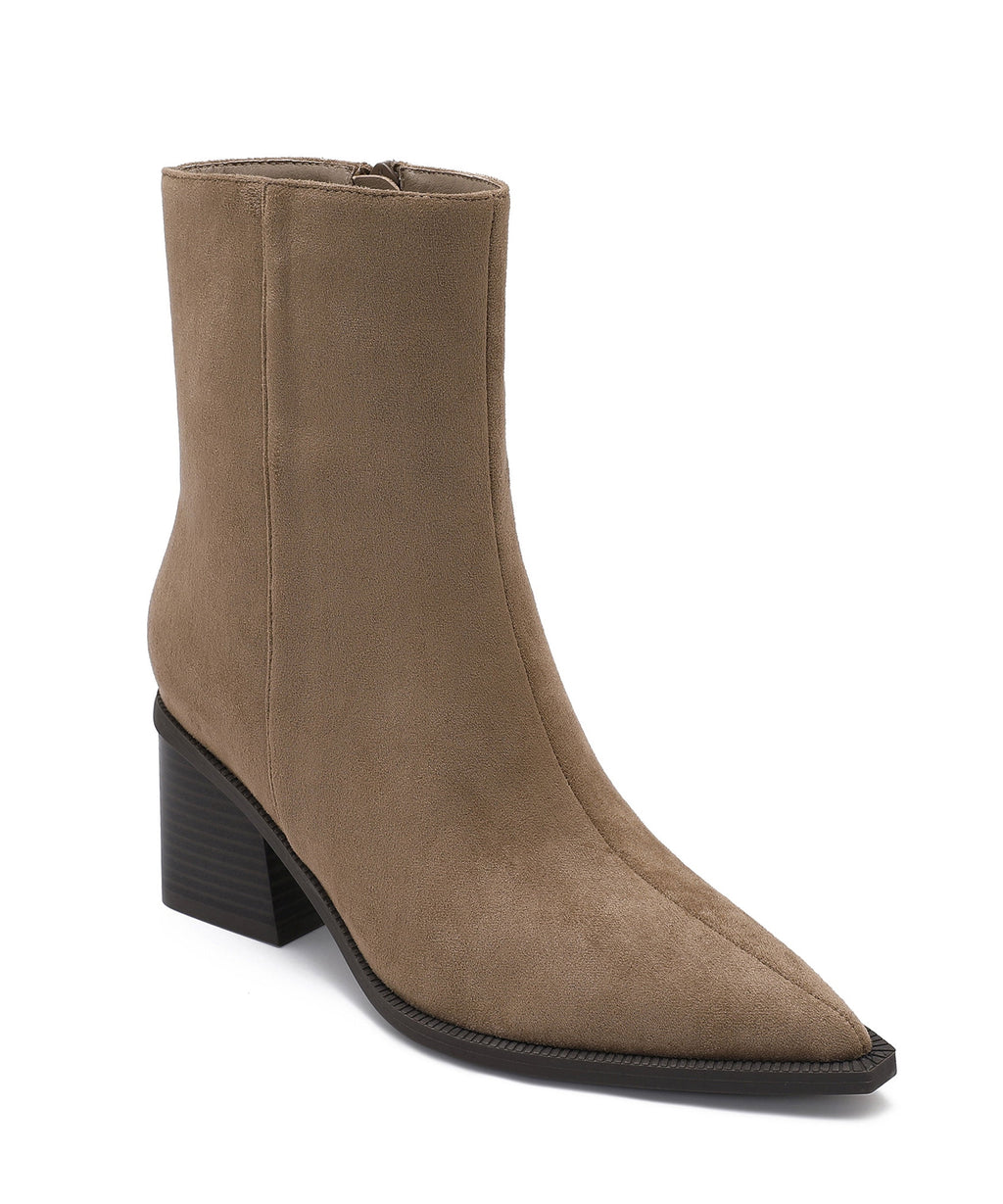 Nela | Botines de Tacón Medio Topo
