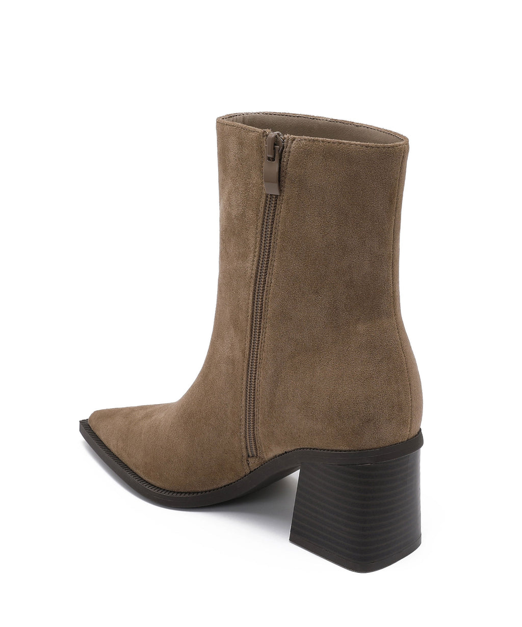 Nela | Botines de Tacón Medio Topo