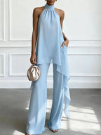 Georgina | Conjunto de Top Halter y Pantalón Fluido