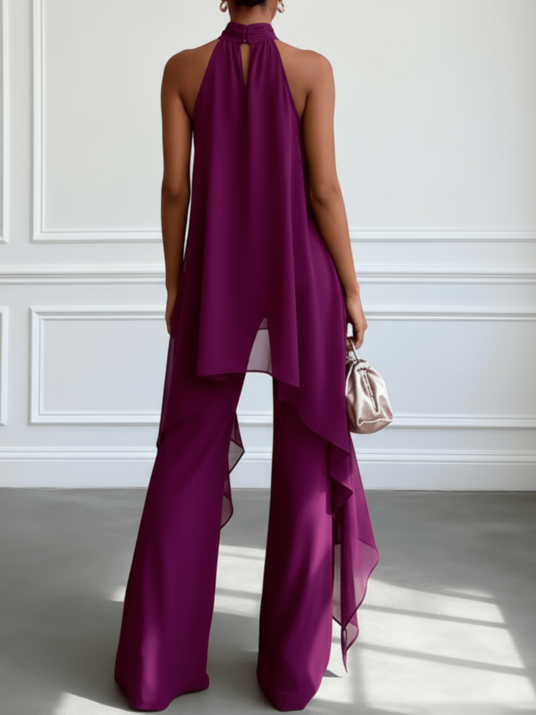 Georgina | Conjunto de Top Halter y Pantalón Fluido